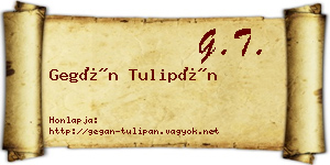 Gegán Tulipán névjegykártya